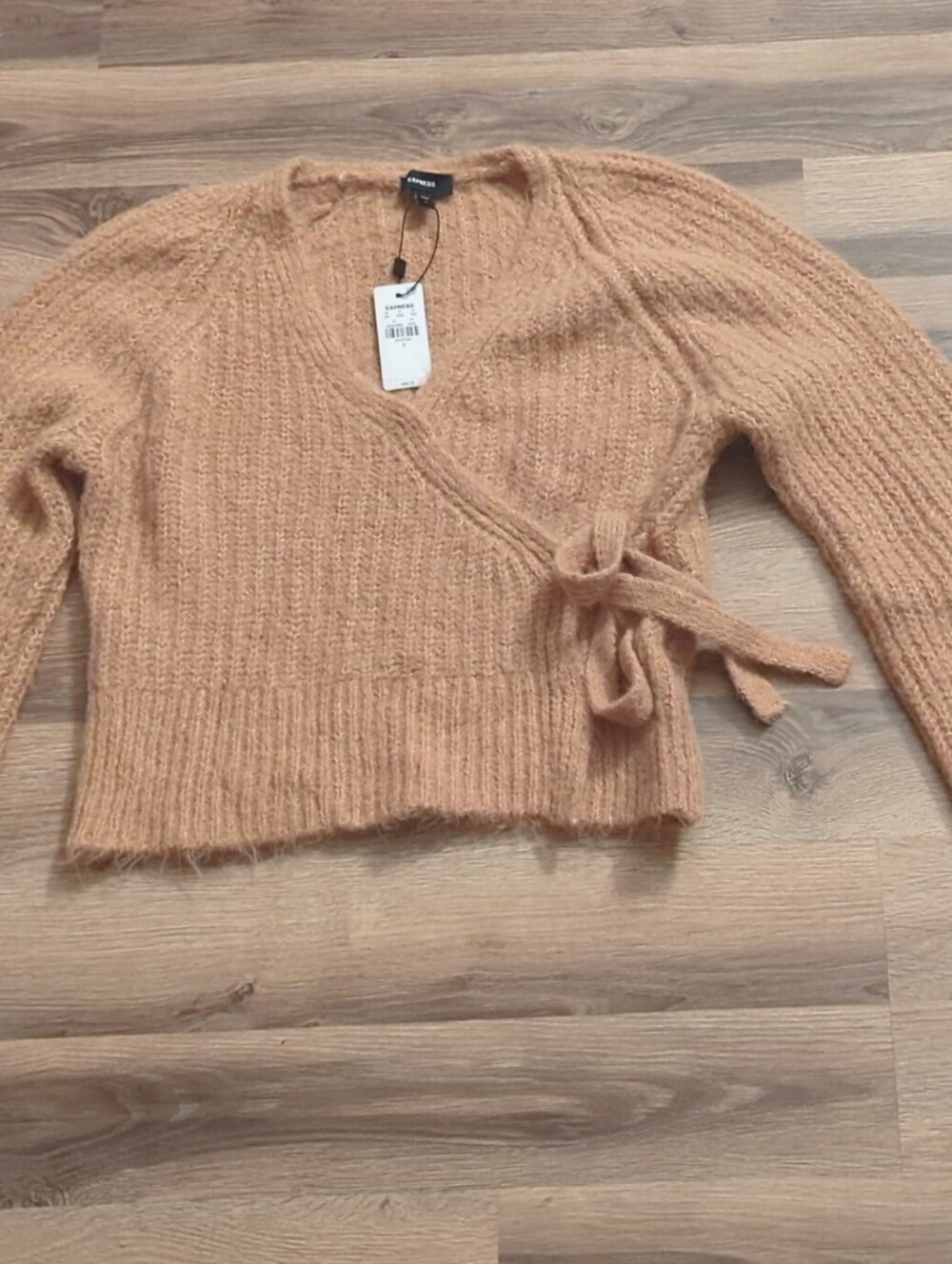 Cozy Tie-Front Women's Sweater - Camel